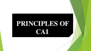 PRINCIPLES OF
CAI:-
 