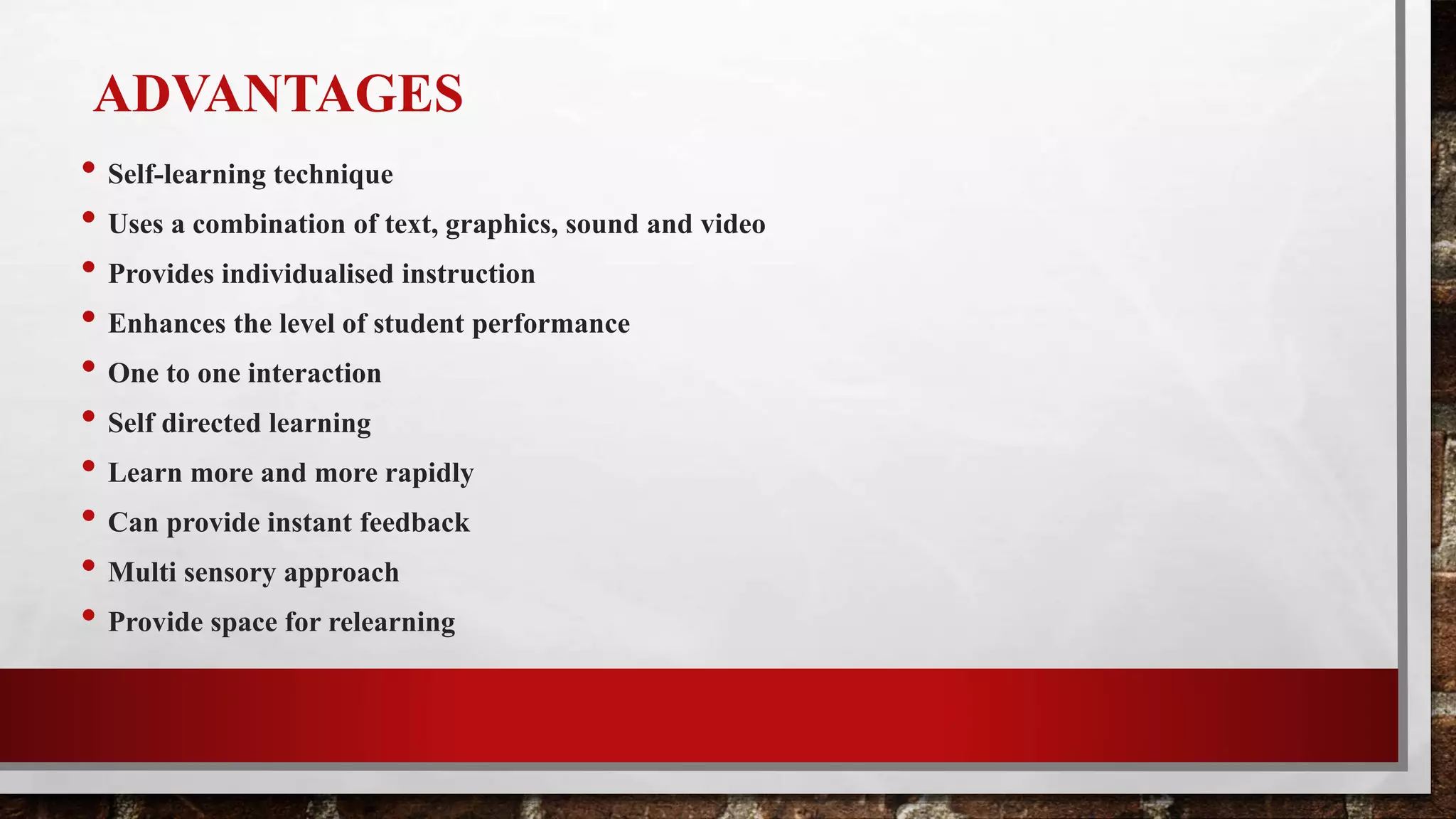 Computer assisted instruction vs computer managed instruction PPT