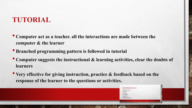 Computer assisted instruction vs computer managed instruction