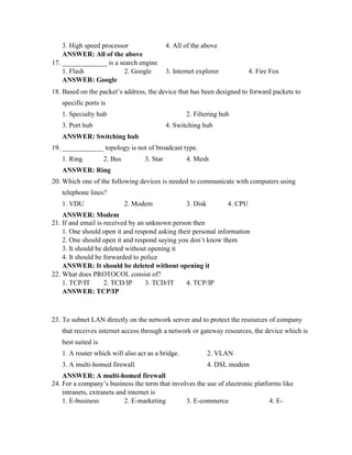 Computer awarness question bank | PDF