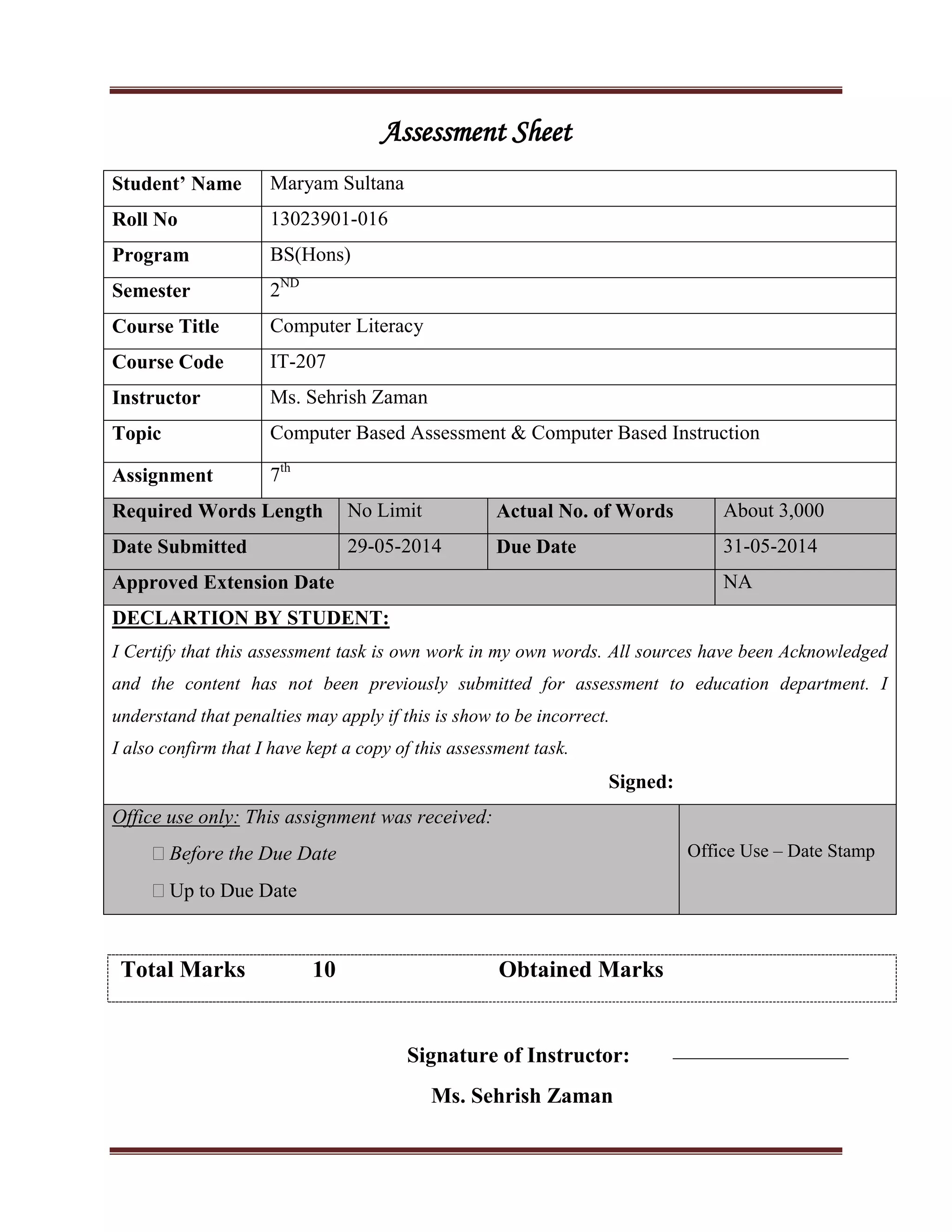 Computer based assessment content | PDF