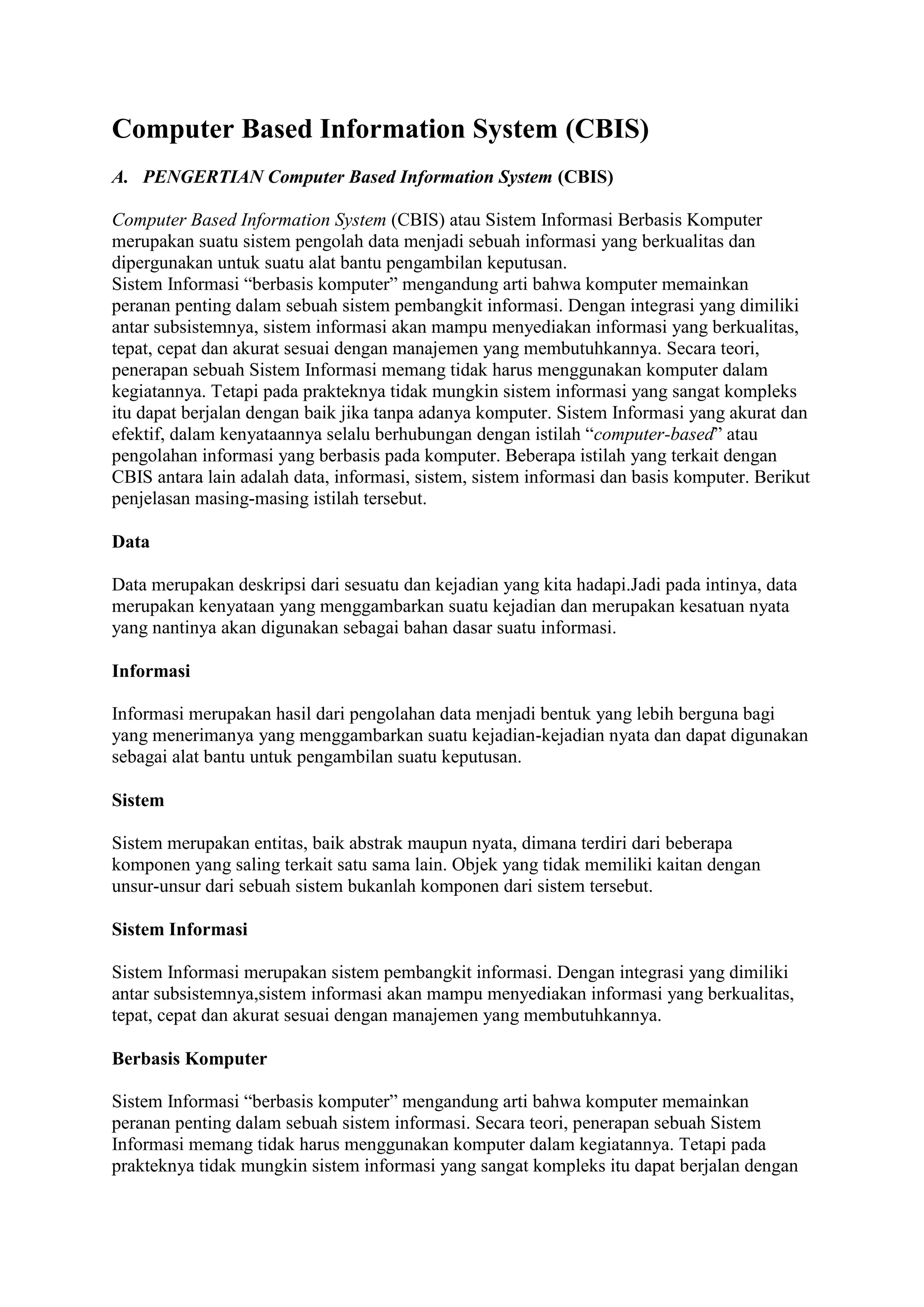 Computer based information system | PDF