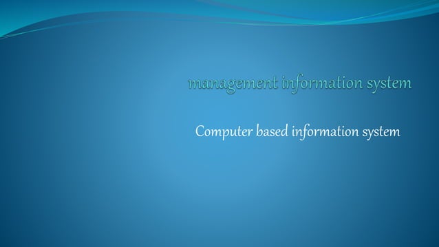 computer based information system | PPT