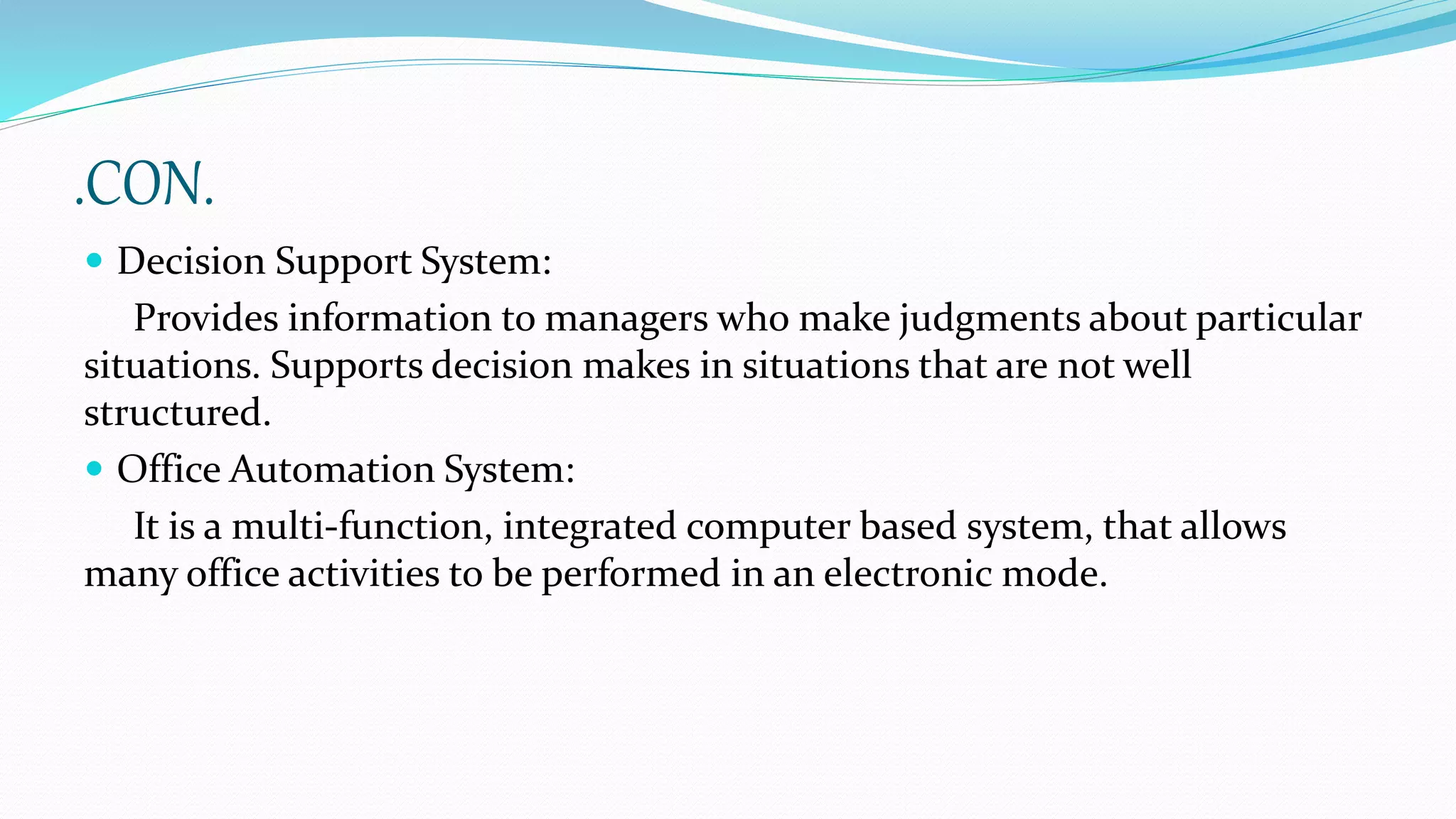 Computer based information system | PPTX | Operating Systems | Computer ...