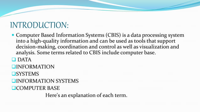 Computer based information system | PPTX | Operating Systems | Computer ...
