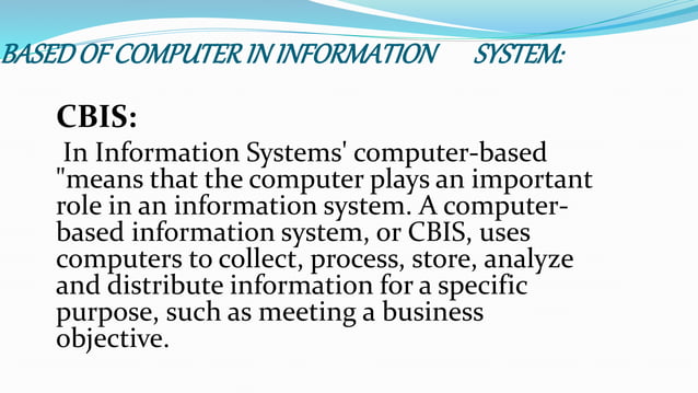 Computer based information system | PPTX | Operating Systems | Computer ...