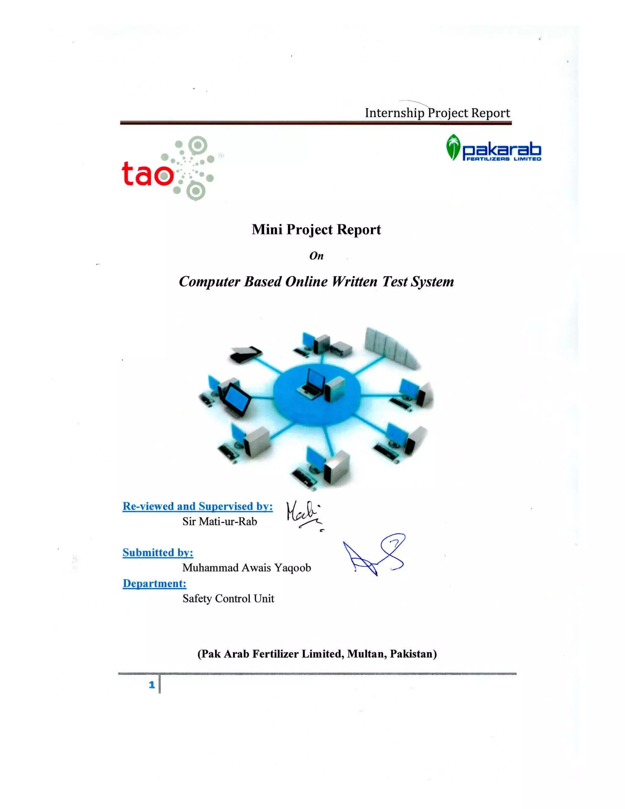 Internship Project Report 
1 
 