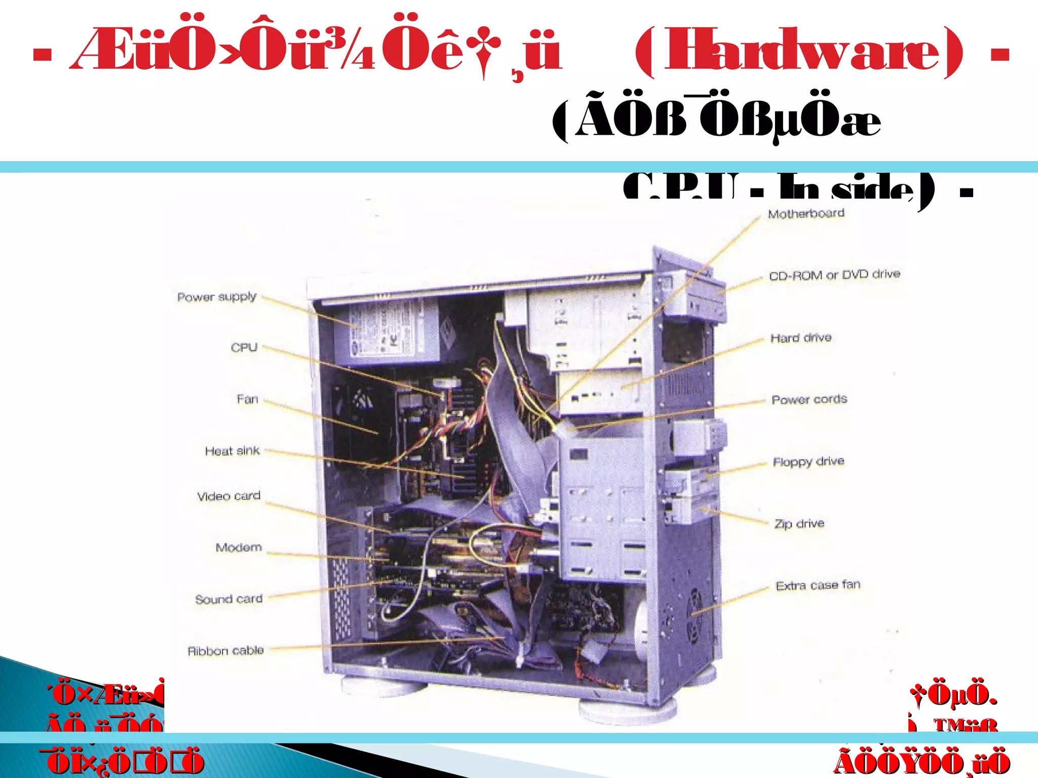 êú. †ÖµÖ.êú. †ÖµÖ.
†ÖµÖ. ™üß.†ÖµÖ. ™üß.
ÃÖÖŸÖÖ¸üÖÃÖÖŸÖÖ¸üÖ
´Ö×Æü»ÖÖ´Ö×Æü»ÖÖ
ÃÖ¸ü¯ÖÓ“ÖÃÖ¸ü¯ÖÓ“Ö
¯ÖÏ×¿ÖÖÖ¯ÖÏ×¿ÖÖÖ
(ÃÖß¯ÖßµÖæ
C.P.U - In side) -
- ÆüÖ›Ôü¾Öê†¸ü (Hardware) -
 