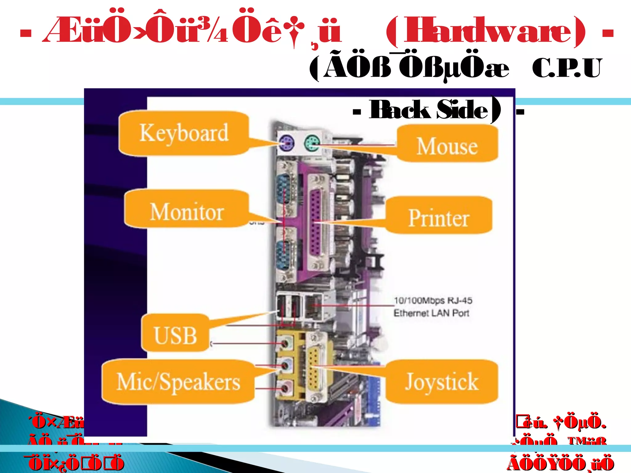 êú. †ÖµÖ.êú. †ÖµÖ.
†ÖµÖ. ™üß.†ÖµÖ. ™üß.
ÃÖÖŸÖÖ¸üÖÃÖÖŸÖÖ¸üÖ
´Ö×Æü»ÖÖ´Ö×Æü»ÖÖ
ÃÖ¸ü¯ÖÓ“ÖÃÖ¸ü¯ÖÓ“Ö
¯ÖÏ×¿ÖÖÖ¯ÖÏ×¿ÖÖÖ
- ÆüÖ›Ôü¾Öê†¸ü (Hardware) -
(ÃÖß¯ÖßµÖæ C.P.U
- Back Side) -
 