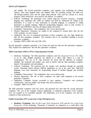Computer basics | PDF | Data Storage and Warehousing | Computing
