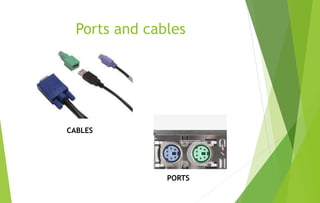 Ports and cables
CABLES
PORTS
 