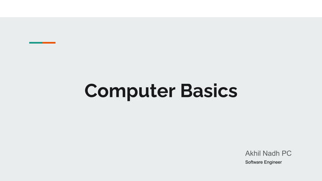 Introduction to Computer basics for students | PPT