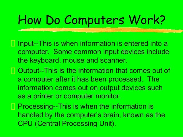 introduction to computer how do a computer works