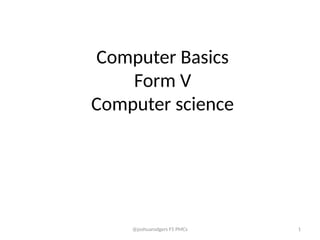 Comprehensive Introduction to Computer Basics and CPU Architecture | PPTX