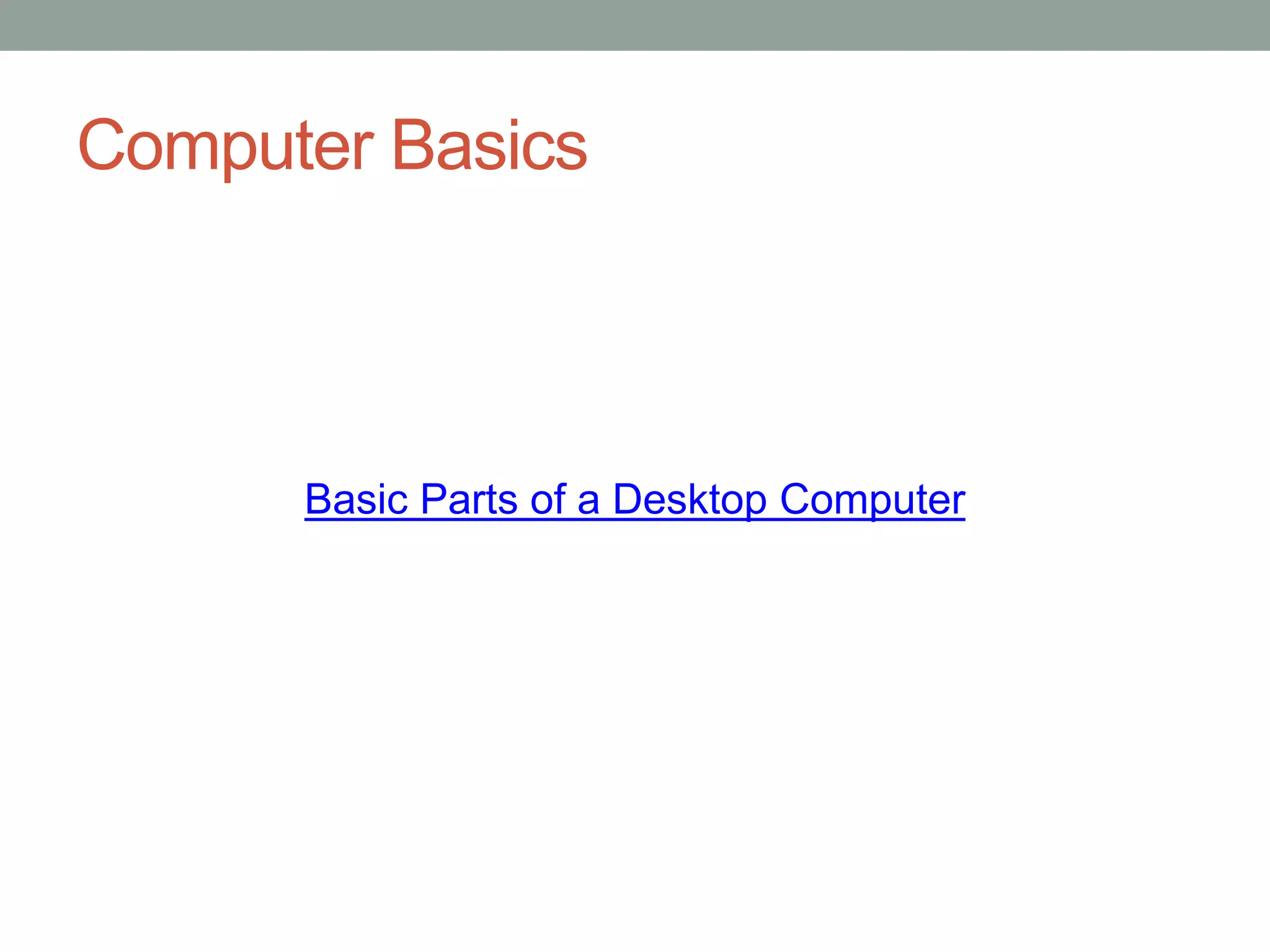 Computer Basics 2014 | PPT