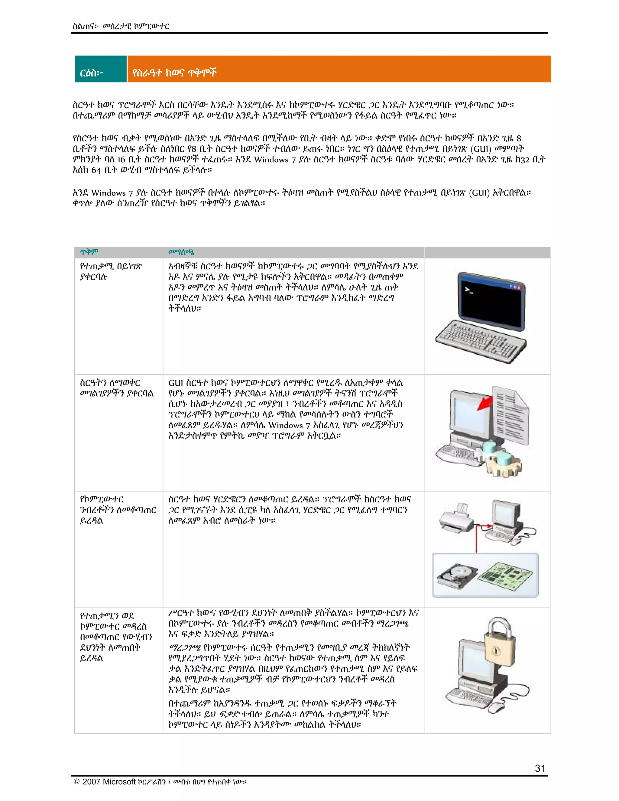 ዕውቅና ያለው የMicrosoft የኤሌክትሮኒክ መማሪያ (E-Learning) ስልጠና - Computer Basics | PDF