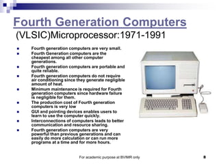 Gui Fourth Generation Computer Computer basics unit-1 | PPTX