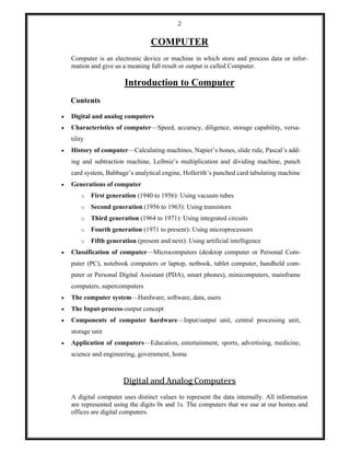 Basic Knowledge Of Computer