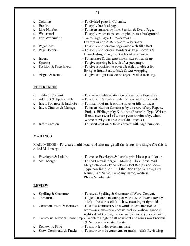 21
 Columns :- To divided page in Columns.
 Breaks :- To apply break of page.
 Line Number :- To insert number by line,...