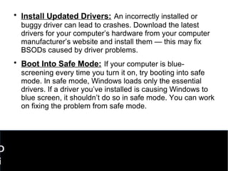 Computer blue screen error | PPT