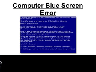 Computer Blue Screen
Error
D
i
 