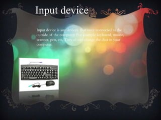 Computer components | PPTX | Computer Peripherals | Computing