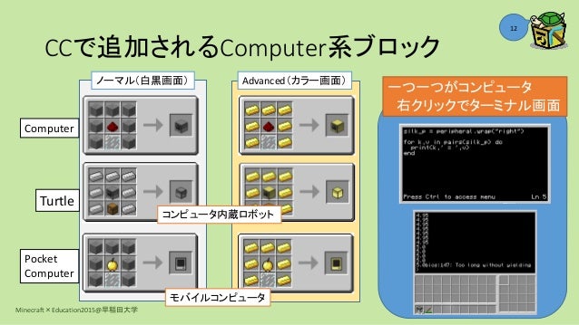 Minecraft で遊びつつ プログラミングを学ぼう Computercraft のすすめ
