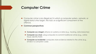 Coruption Computer Computer Crime Notes.pdf from the lecturer | PDF