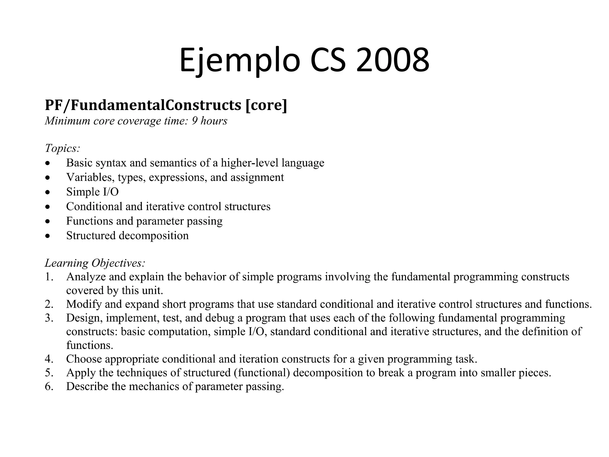Ejemplo CS 2008
 