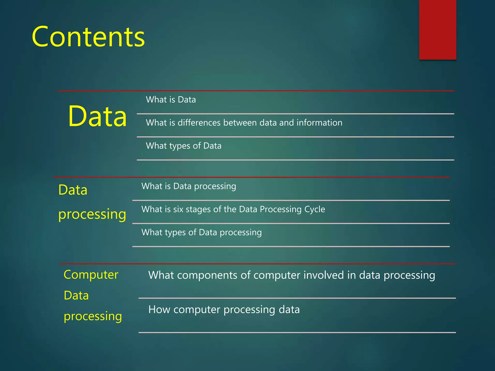 Computer data processing | PPTX