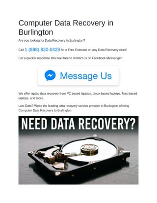 Computer Data Recovery in Burlington