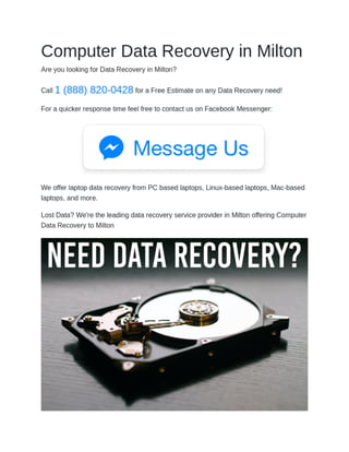 Computer Data Recovery in Milton