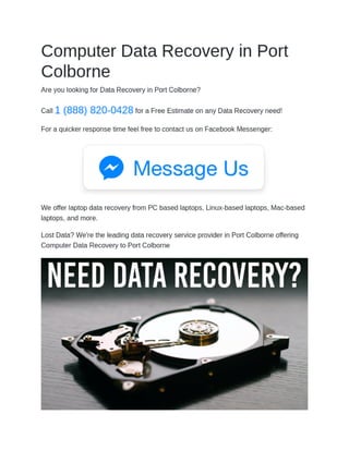 Computer Data Recovery in Port Colborne
