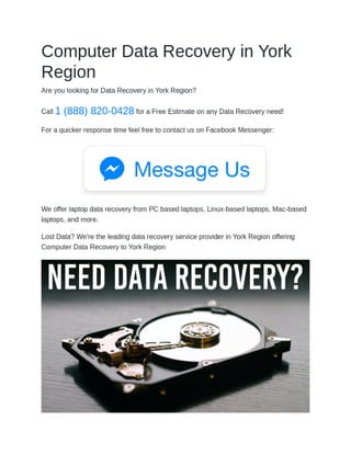Computer Data Recovery in York Region