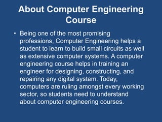 Computer engineering course mitaoe | PPTX