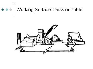 Working Surface: Desk or Table  