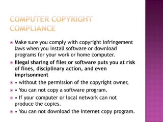 Computer ethics and copyright | PPTX