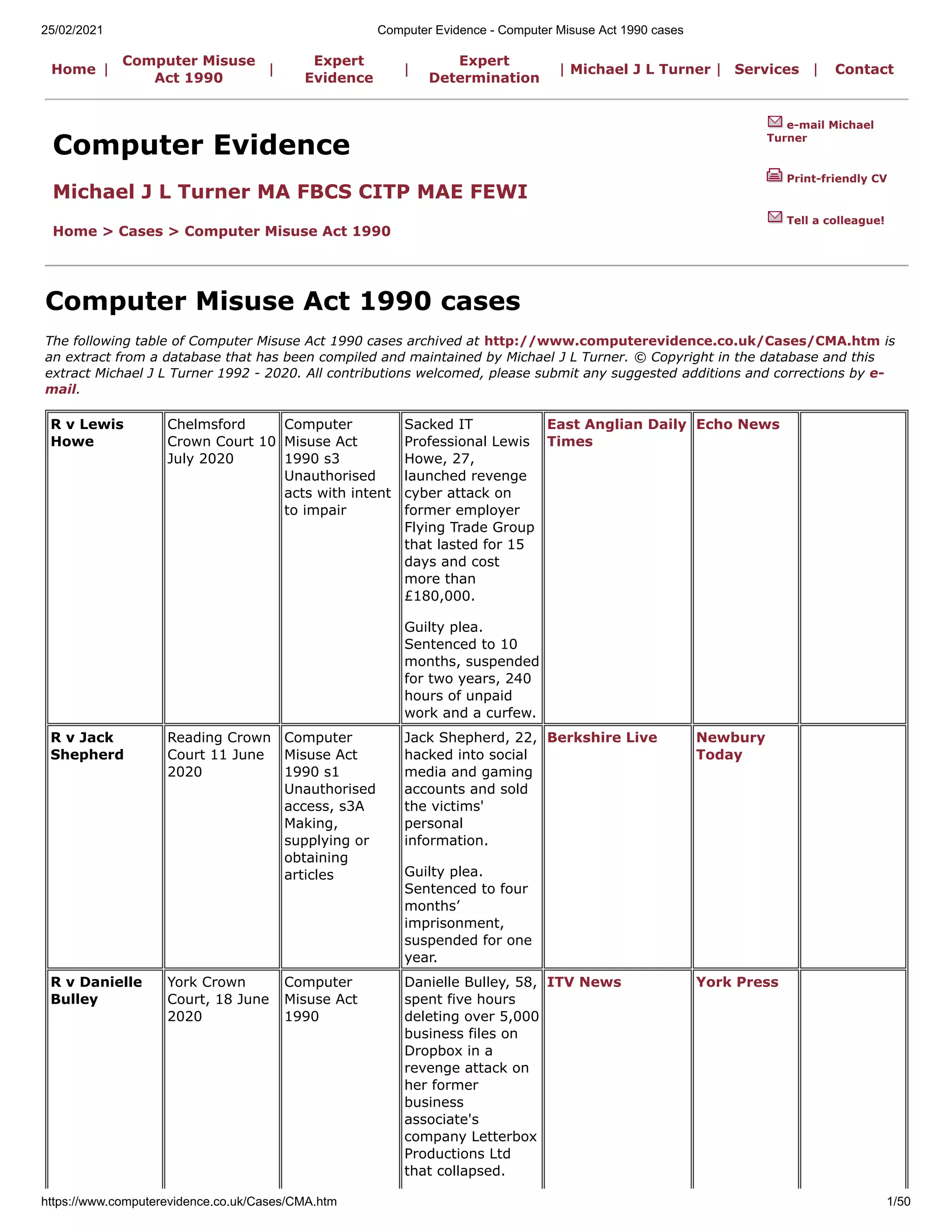 Computer Misuse Act 1990 cases PDF