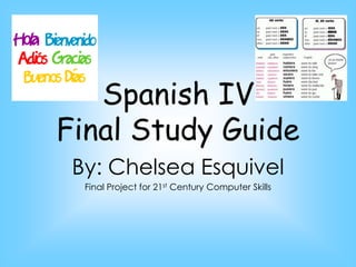 Spanish IV Final Study Guide By: Chelsea Esquivel Final Project for 21st Century Computer Skills 