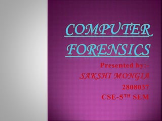 Computer forensics | PPTX