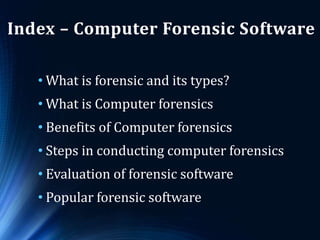 Forensic Computer Software Computer Forensic Softwares | PPTX
