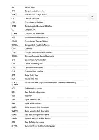 Computer Full Form PDF .pdf. ,,,,,,,,,,, | PDF
