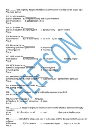 Computer Fundamental MCQ Most Important Question | PDF