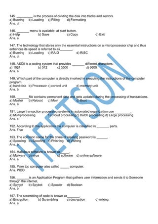 Computer Fundamental MCQ Most Important Question | PDF