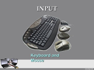 INPUT




Keyboard and
Mouse
 