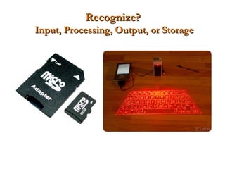 Recognize?
Input, Processing, Output, or Storage
 