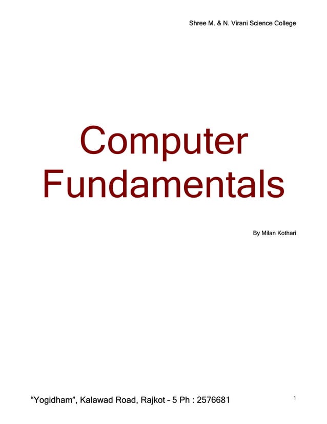 Computer fundamentals | PDF
