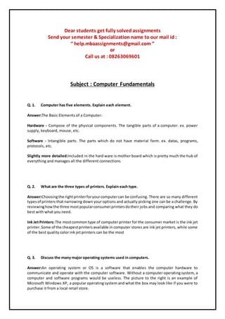 Computer fundamentals | PDF