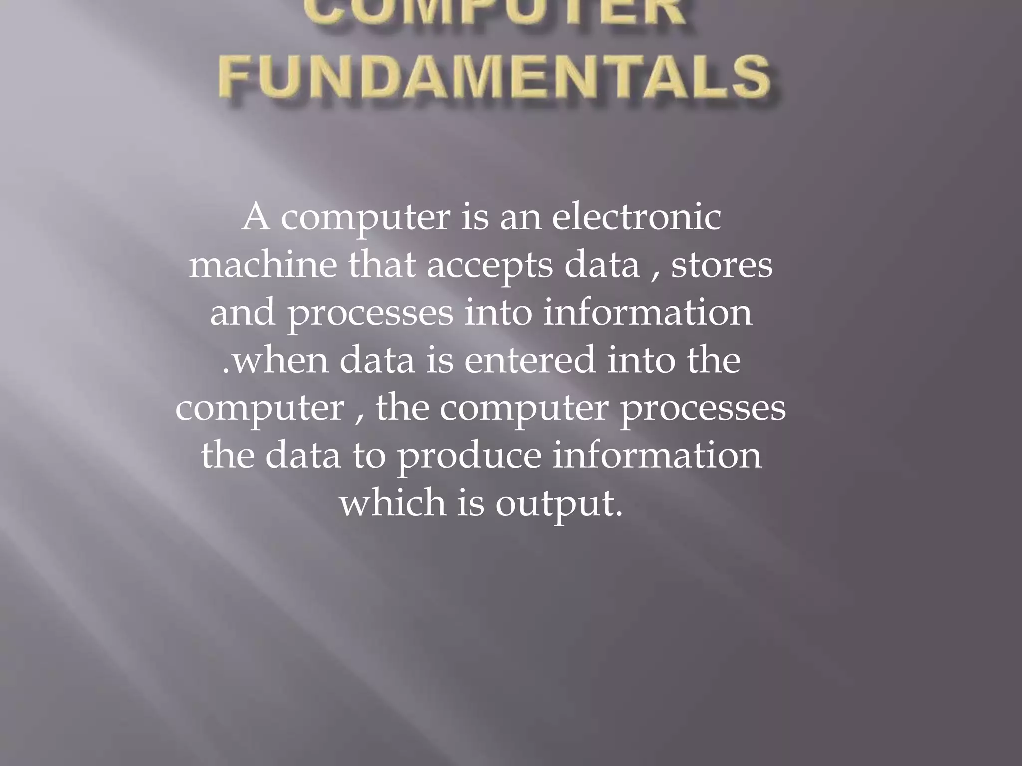 Computer fundamentals | PPT