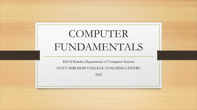 COMPUTER FUNDAMENTALS | PPT